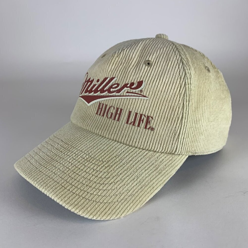 Miller High Life Mens Biege Corduroy American Needle Snapback Hat
